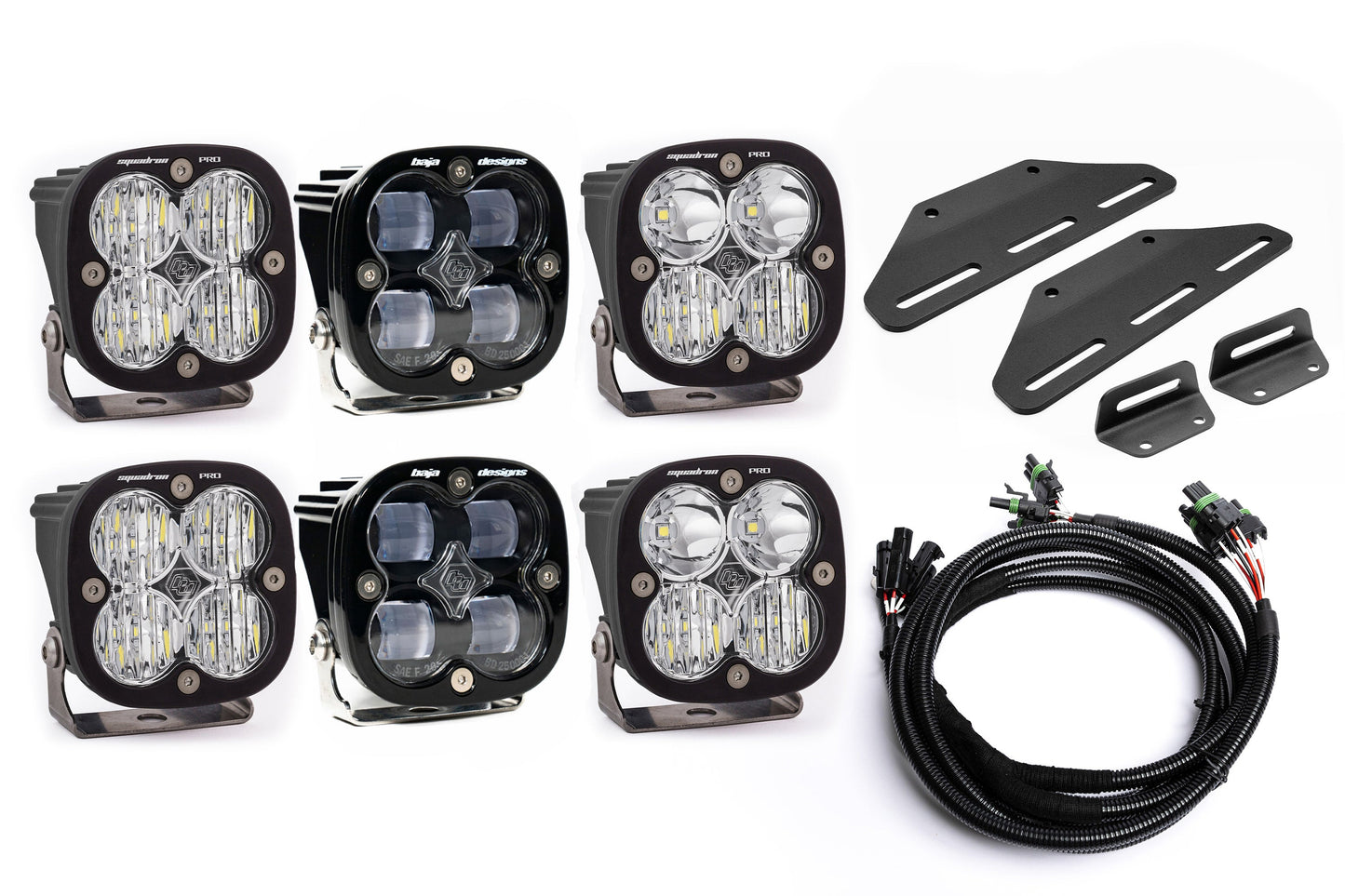 SPV Parts 2024+ Raptor MODULAR BUMPER - Baja Designs Sport & PRO Triple POST MOUNT Light Kit