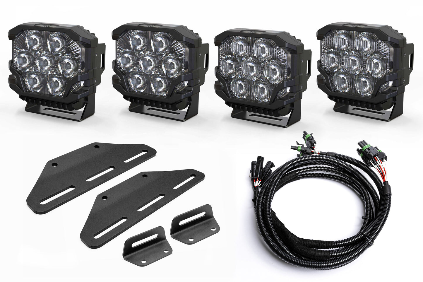 2024+ Gen 3 Ford Raptor (& Tremor) MODULAR Bumper POST MOUNT Light Kits for TWO PAIRS of Large Lights by SPV Parts