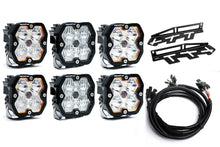 SPV Parts 2017-2020 Ford Raptor Baja Designs Squadron 2.0 Sport & PRO Triple Fog Light Kit (With Brackets) (RGBW Backlit)