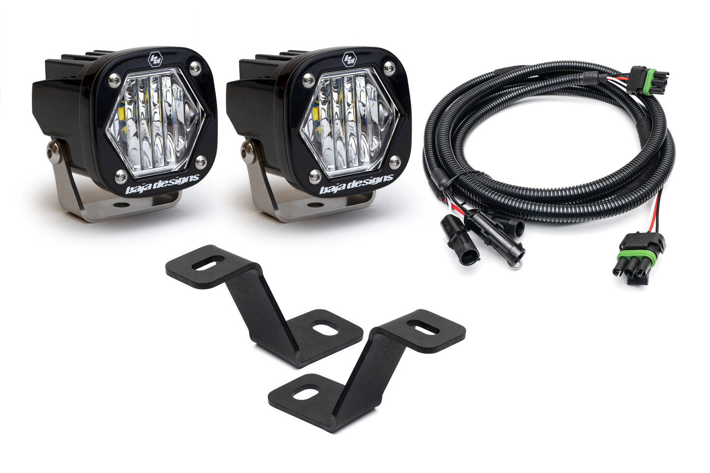 SPV Parts Baja Designs Squadron 2.0 or S2 A-Pillar (Ditch) Light Kit for Ford 2021+ Raptor/F-150/Tremor & 20-22 Super Duty (RGBW Backlit)