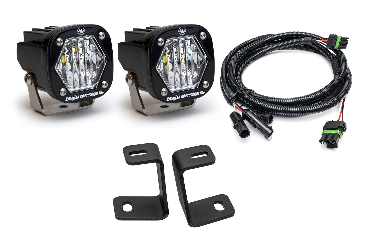 SPV Parts Baja Designs Squadron 2.0 or S2 - A-Pillar (Ditch) Light Kit for Ford 2017-2020 Raptor/F-150 (RGBW Backlight)