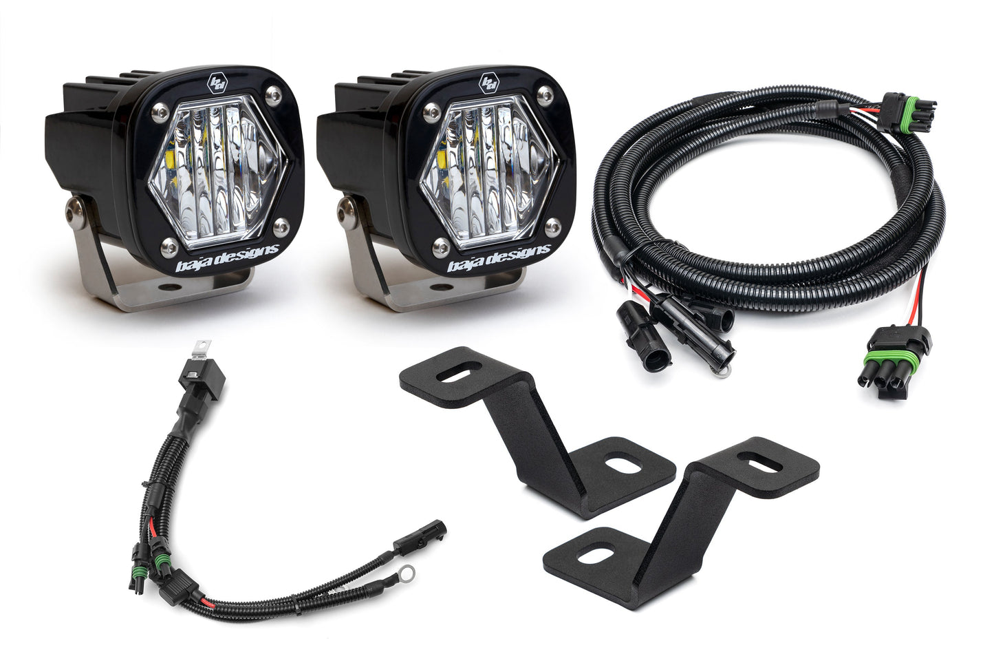SPV Parts Baja Designs Squadron 2.0 or S2 A-Pillar (Ditch) Light Kit for Ford 2021+ Raptor/F-150/Tremor & 20-22 Super Duty (RGBW Backlit)