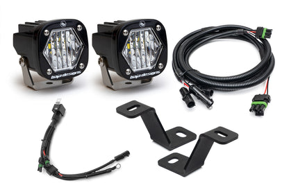 SPV Parts Baja Designs Squadron 2.0 or S2 A-Pillar (Ditch) Light Kit for Ford 2021+ Raptor/F-150/Tremor & 20-22 Super Duty (RGBW Backlit)
