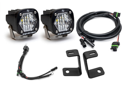 SPV Parts Baja Designs Squadron 2.0 or S2 - A-Pillar (Ditch) Light Kit for Ford 2017-2020 Raptor/F-150 (RGBW Backlight)