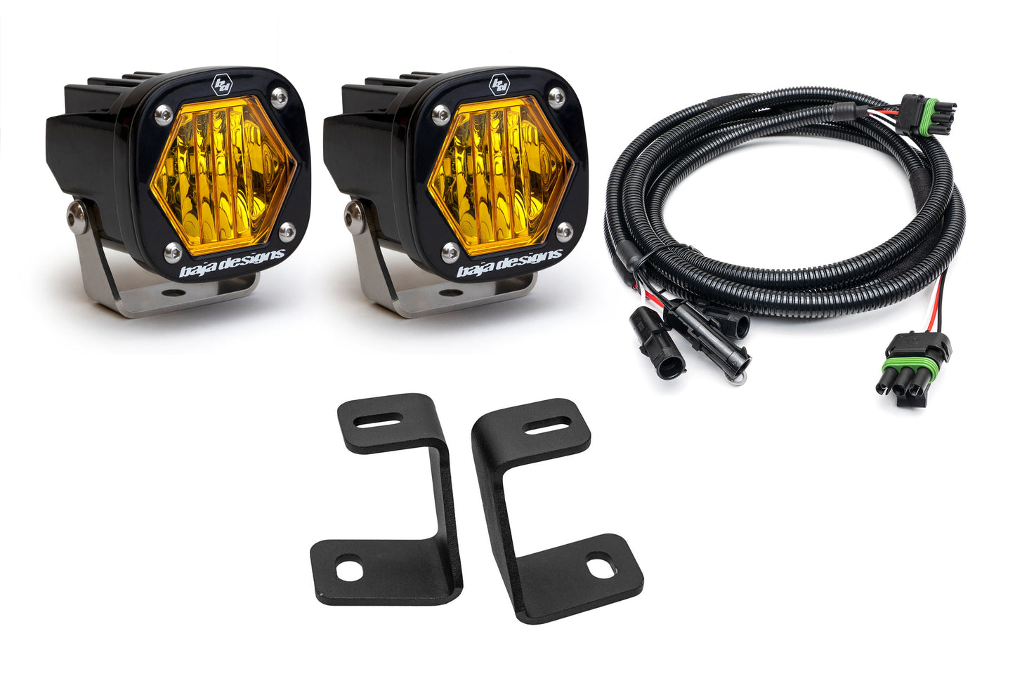 SPV Parts Baja Designs Squadron 2.0 or S2 - A-Pillar (Ditch) Light Kit for Ford 2017-2020 Raptor/F-150 (RGBW Backlight)