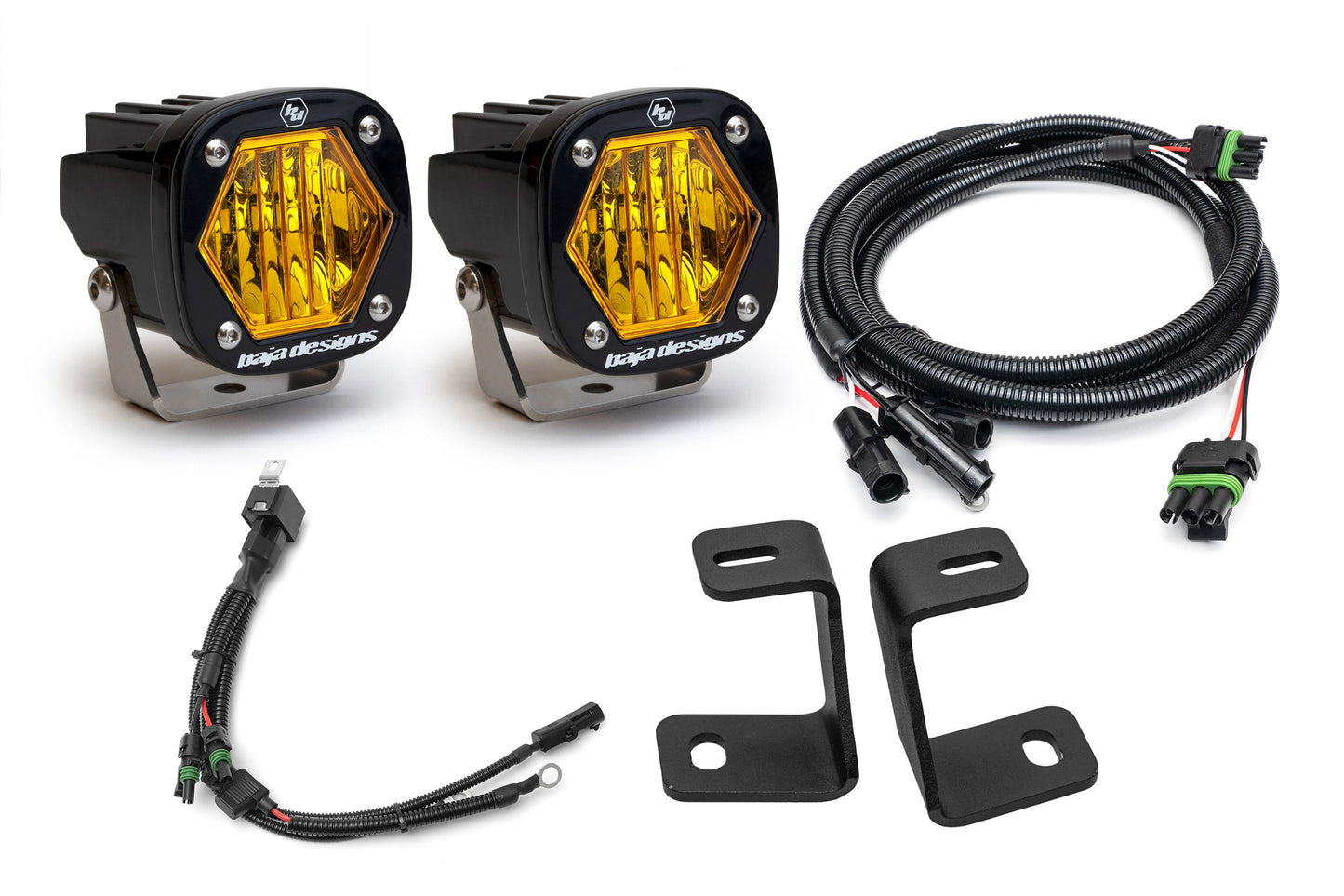 SPV Parts Baja Designs Squadron 2.0 or S2 - A-Pillar (Ditch) Light Kit for Ford 2017-2020 Raptor/F-150 (RGBW Backlight)