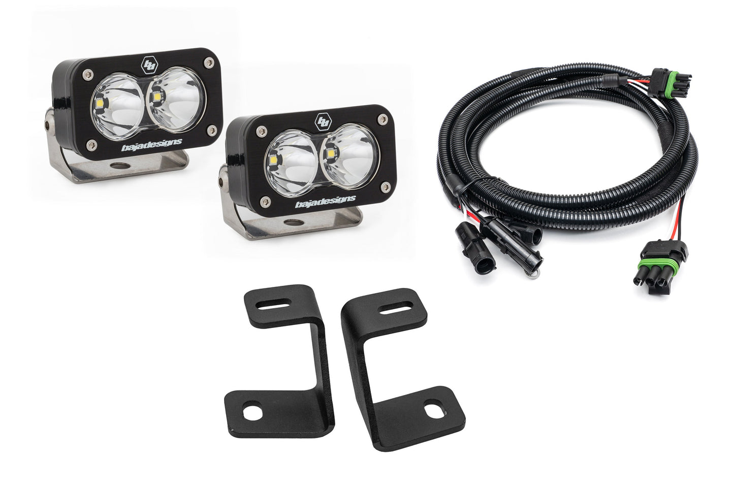 SPV Parts Baja Designs Squadron 2.0 or S2 - A-Pillar (Ditch) Light Kit for Ford 2017-2020 Raptor/F-150 (RGBW Backlight)