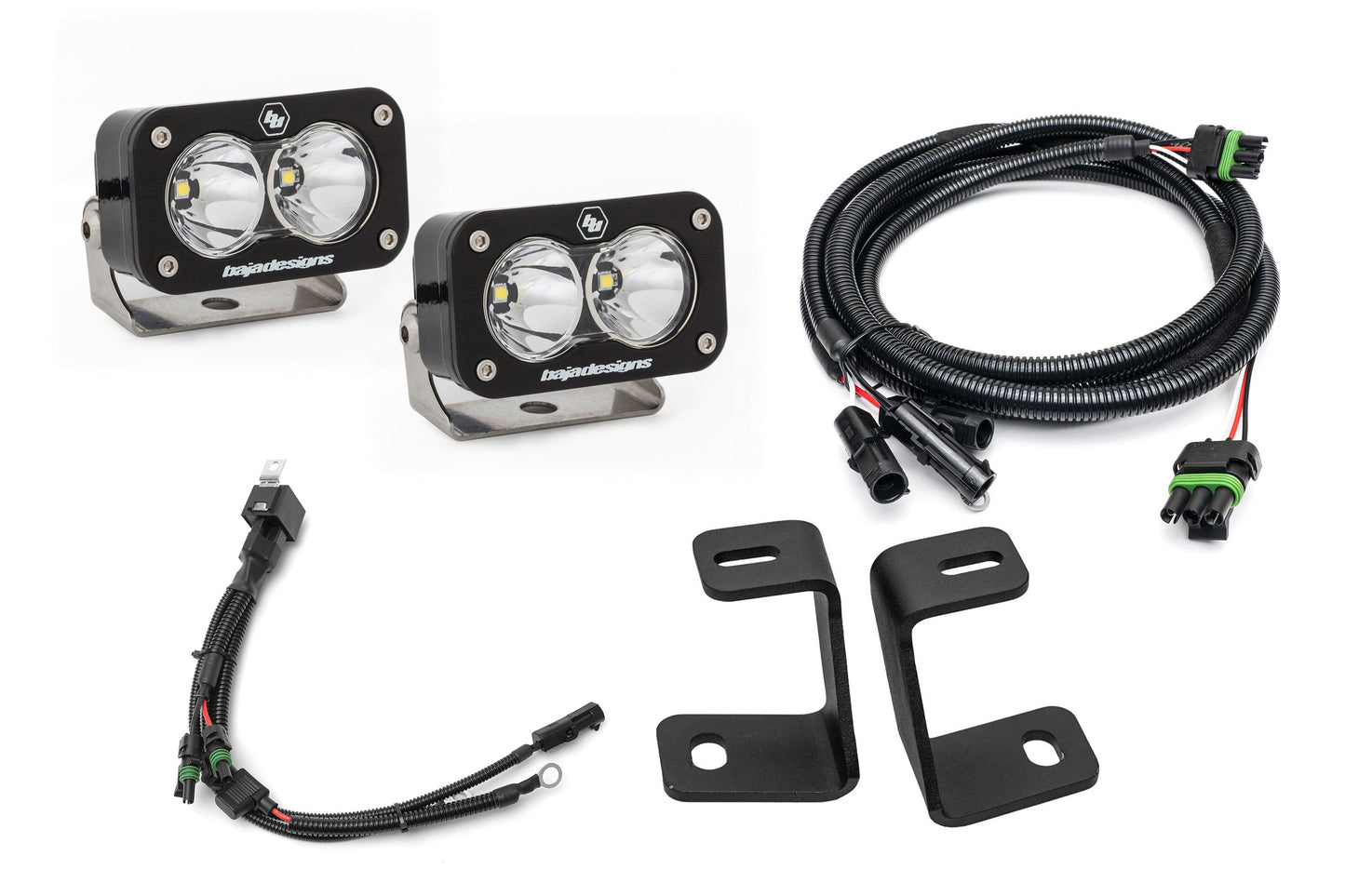 SPV Parts Baja Designs Squadron 2.0 or S2 - A-Pillar (Ditch) Light Kit for Ford 2017-2020 Raptor/F-150 (RGBW Backlight)