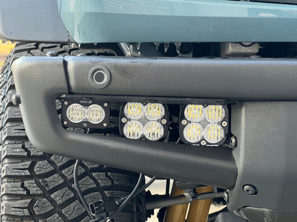 2021- 2025 Ford BRONCO Baja Designs Squadron 2.0 Sport & PRO Triple Fog Light Kit W/S2 (Modular Bumper, INCLUDING RAPTOR) (RGBW Backlit)