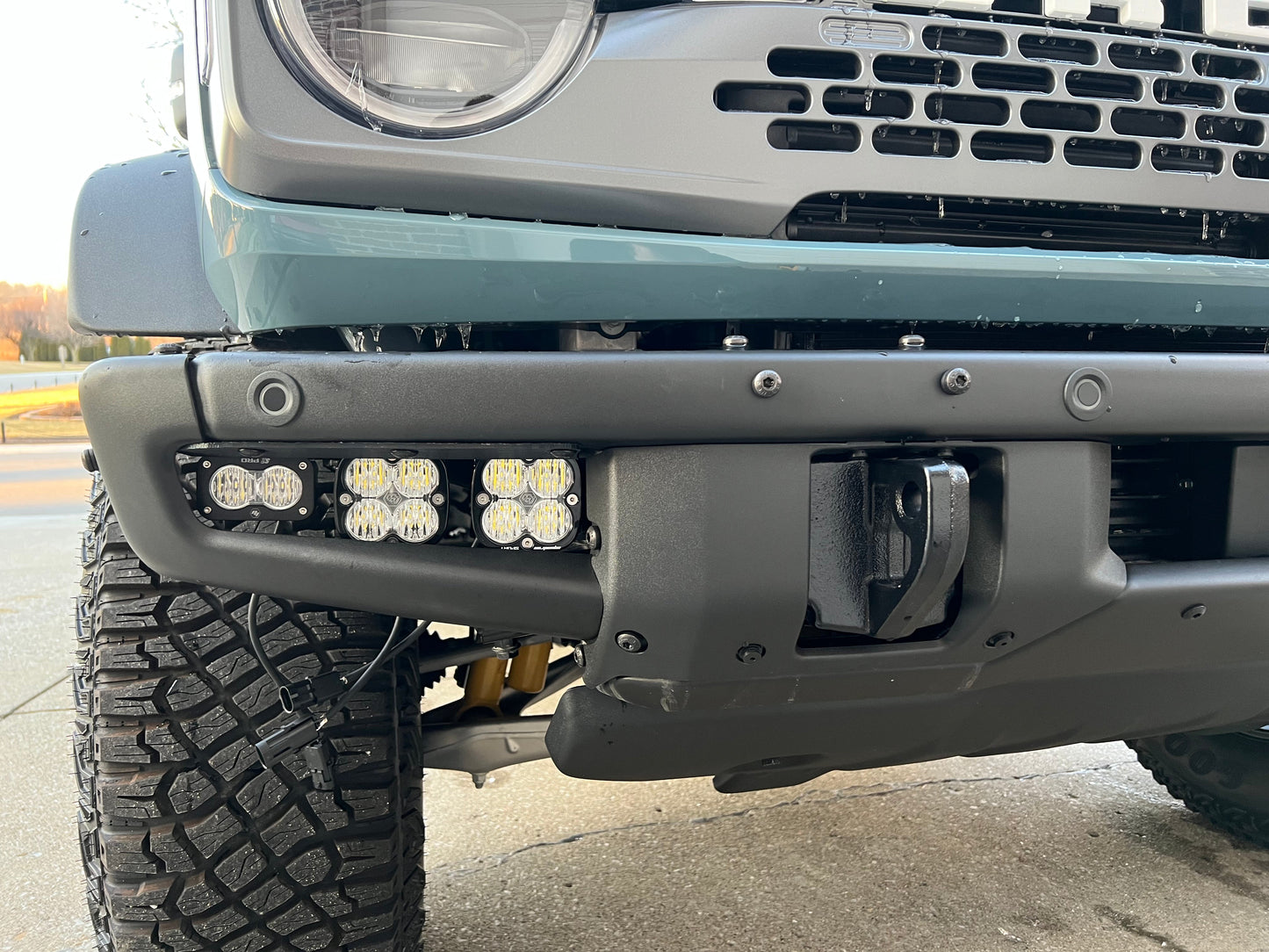 2021- 2025 Ford BRONCO Baja Designs Squadron 2.0 Sport & PRO Triple Fog Light Kit W/S2 (Modular Bumper, INCLUDING RAPTOR) (RGBW Backlit)