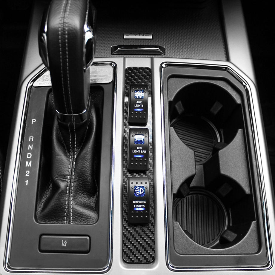 SPV Parts 2015-2020 F-150 3-Hole Switch Panel (COMPLETE KIT) Includes Panel, Choice of Switches and Wire Harness