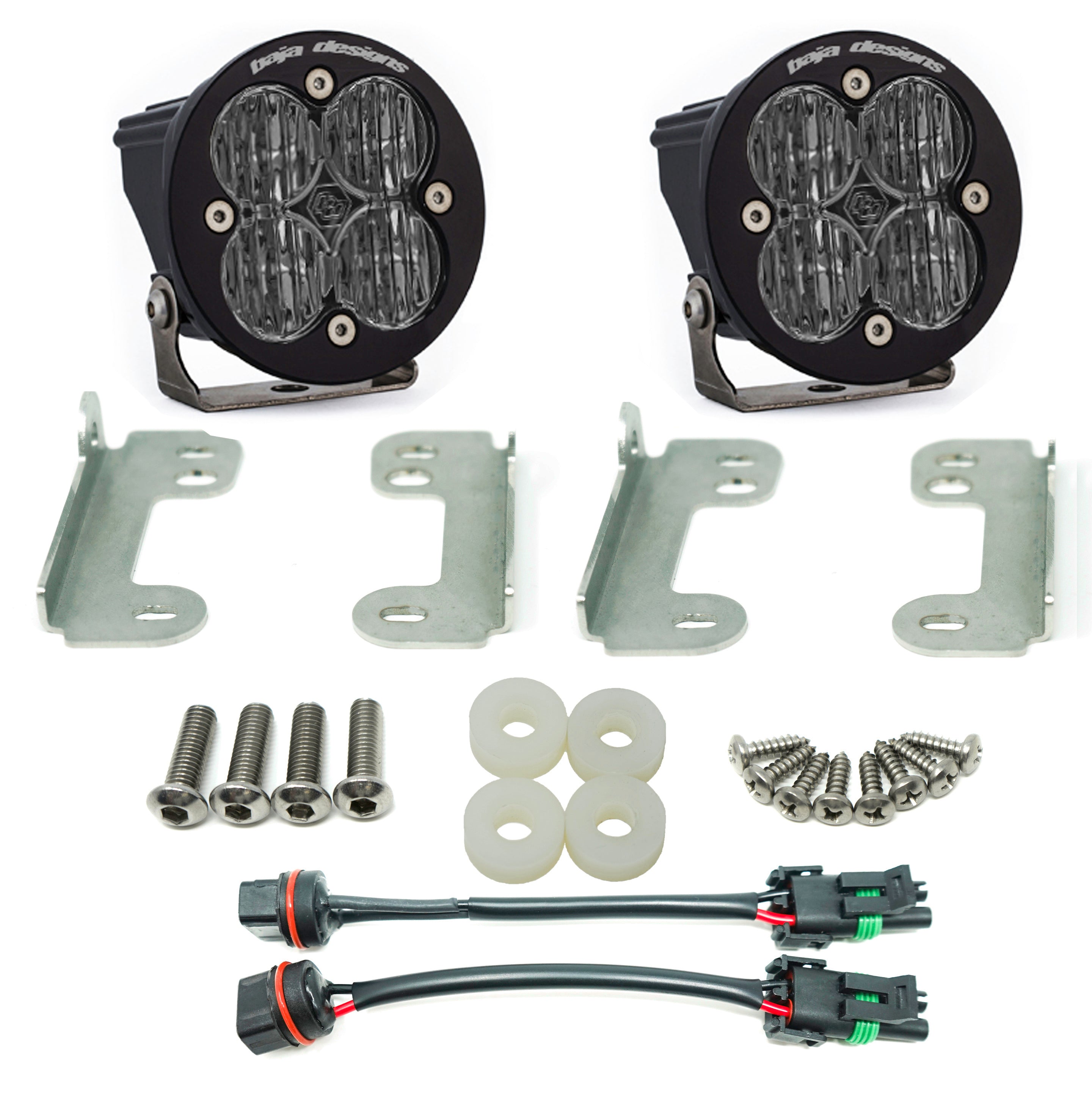 Baja Designs Squadron-R SAE LED Light Kit - Fits Jeep Wrangler 18+ JL / JT Sahara (Set)
