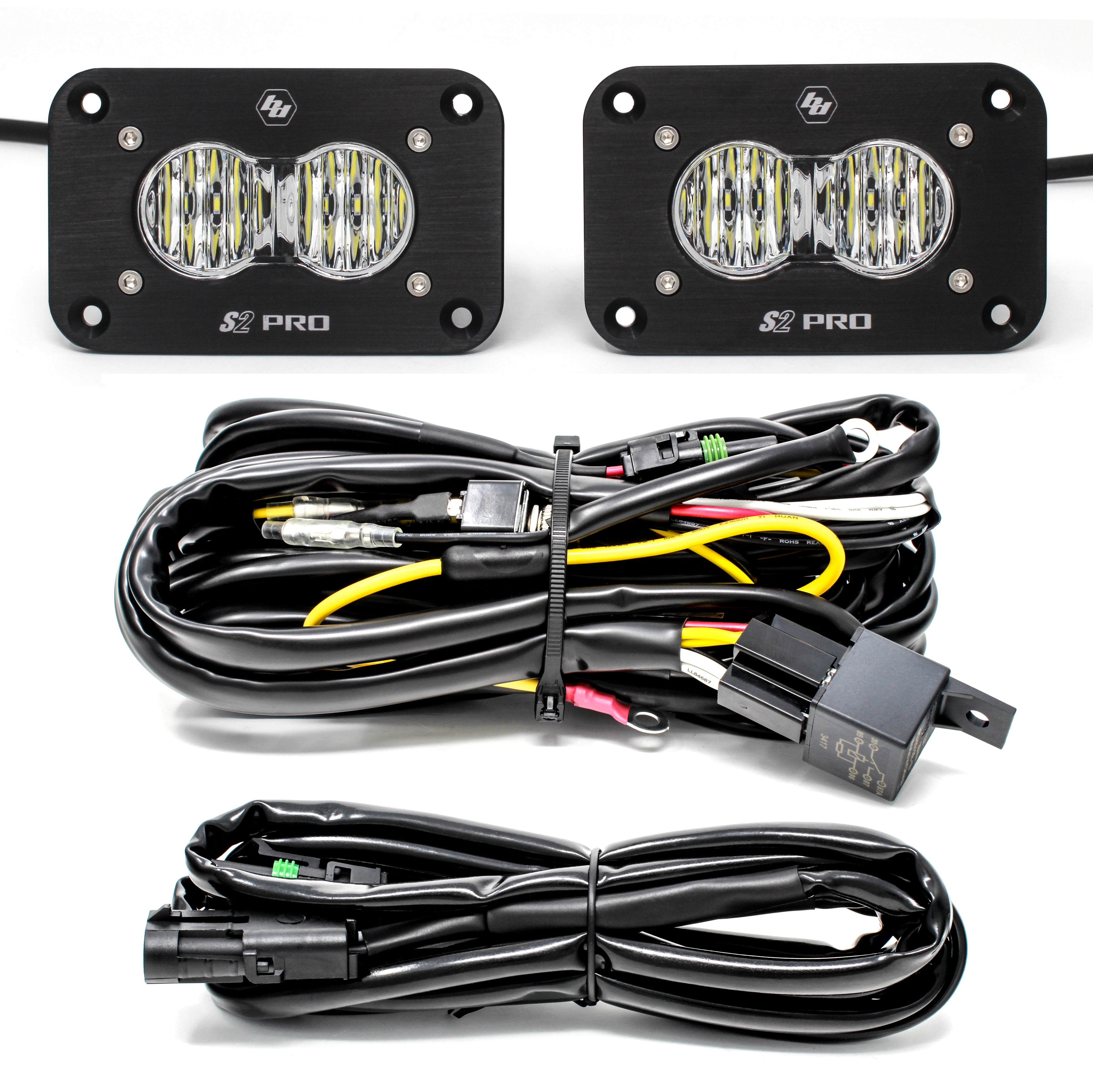 Baja Designs S2 Pro UNIVERSAL FLUSH MOUNT REVERSE LED Light Kit - 487807 & 487808