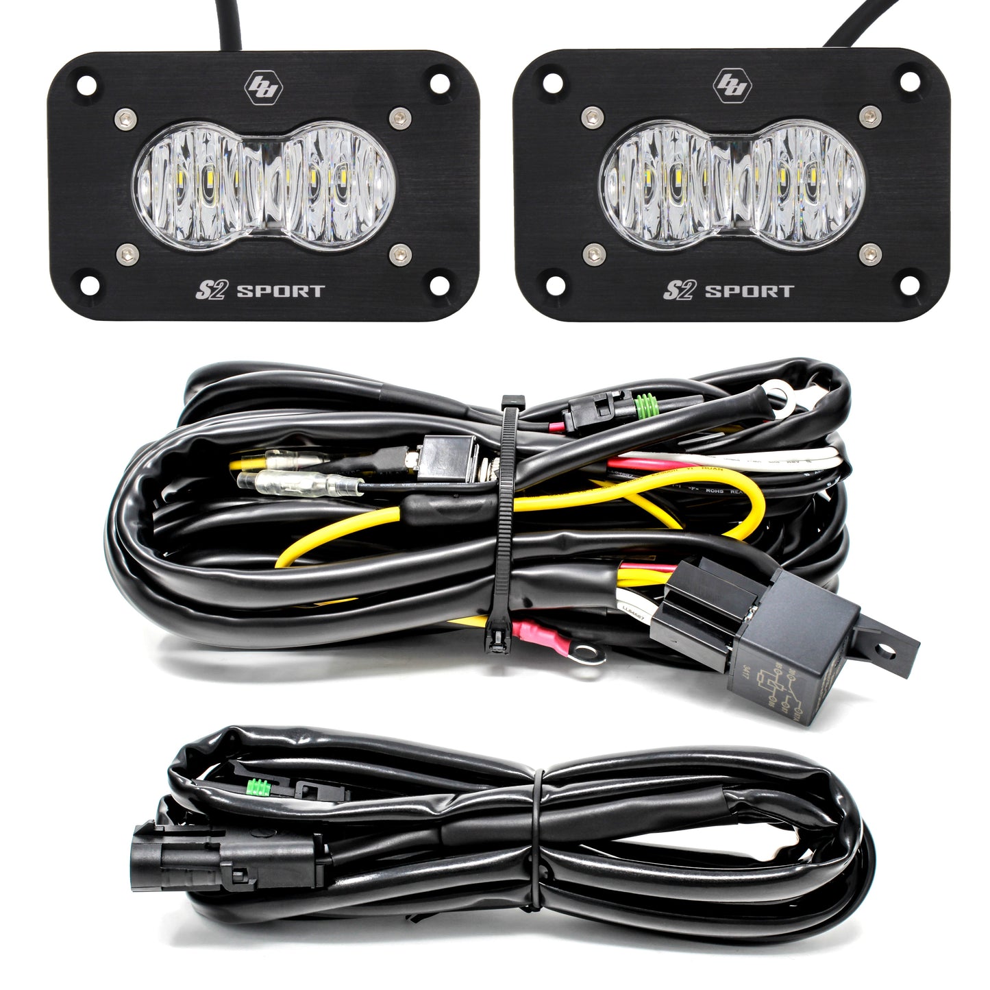 Baja Designs S2 Sport UNIVERSAL FLUSH MOUNT REVERSE LED Light Kit - 547807 & 547808