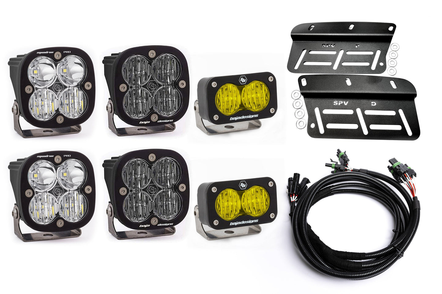 2021- 2025 Ford BRONCO Baja Designs Sport & PRO Triple Fog Light Kit W/S2 (Modular Bumper, INCLUDING RAPTOR)