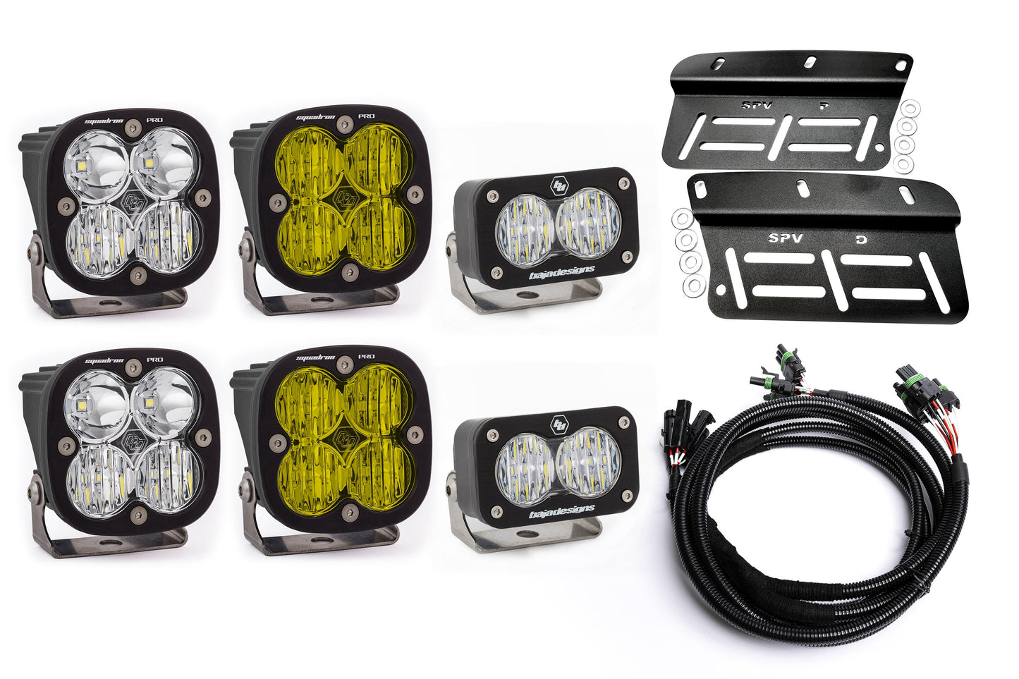 2021- 2025 Ford BRONCO Baja Designs Sport & PRO Triple Fog Light Kit W/S2 (Modular Bumper, INCLUDING RAPTOR)