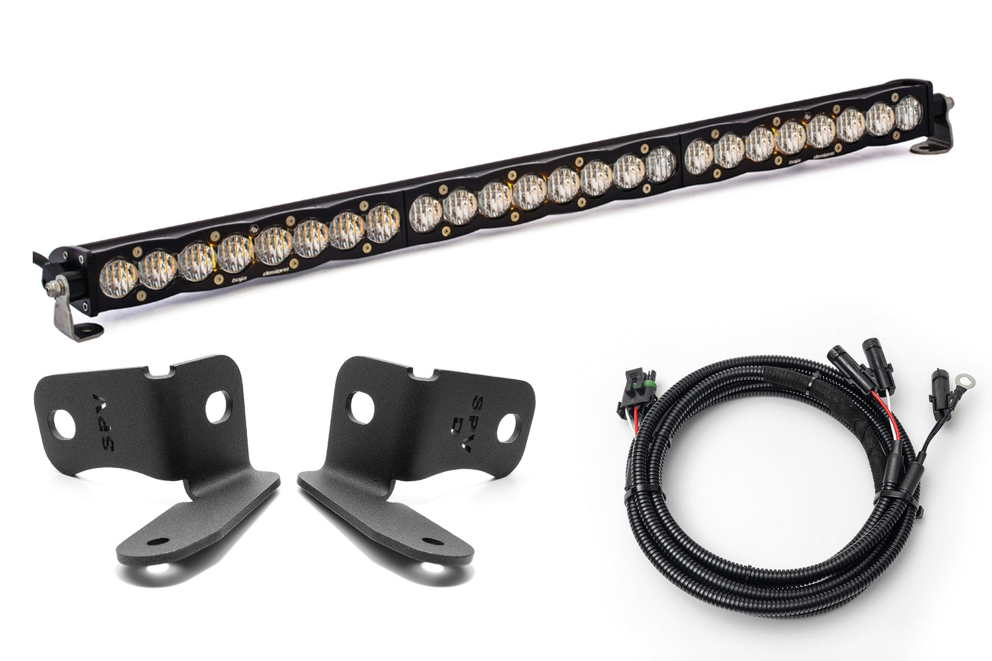 SPV Parts 2021+ Ford Bronco Modular Bumper Light / Light Bar KIT with 30" Light Bar (Works WITH Ford Brush Bar)