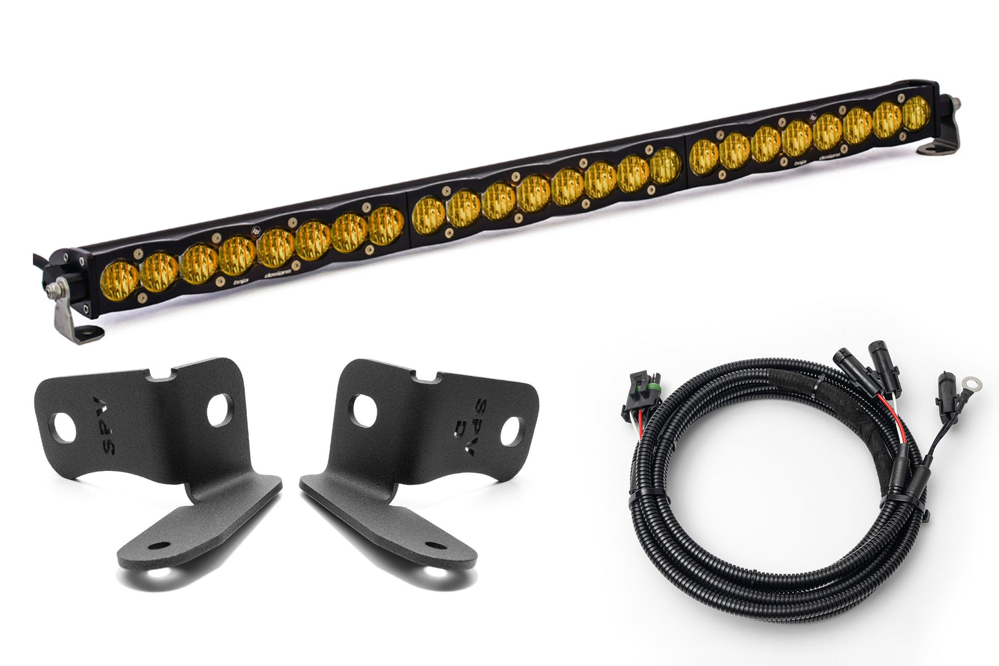 SPV Parts 2021+ Ford Bronco Modular Bumper Light / Light Bar KIT with 30" Light Bar (Works WITH Ford Brush Bar)