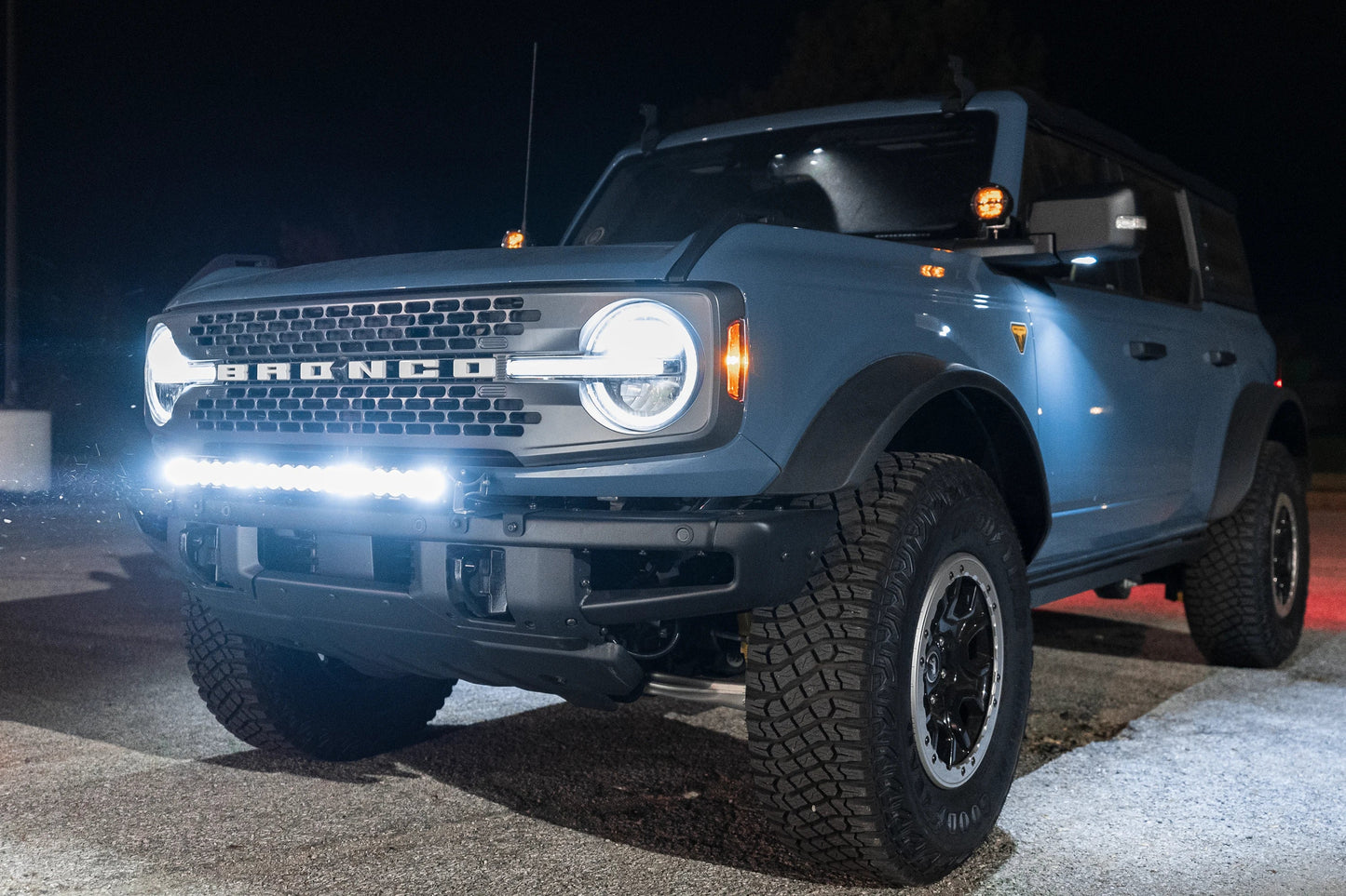 SPV Parts 2021+ Ford Bronco Modular Bumper Light / Light Bar Kit with 30" Light Bar or 2 Lights