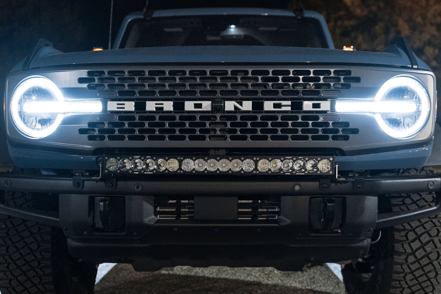 SPV Parts 2021+ Ford Bronco Modular Bumper Light / Light Bar Kit with 30" Light Bar or 2 Lights