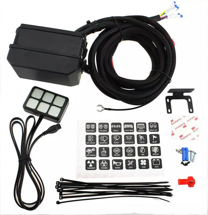 12V/24V Touch Screen Switches Panel 6 Gang LED Switch Panel Slim Touch Control Panel Box for Jeep, F-150, Bronco, Ranger.