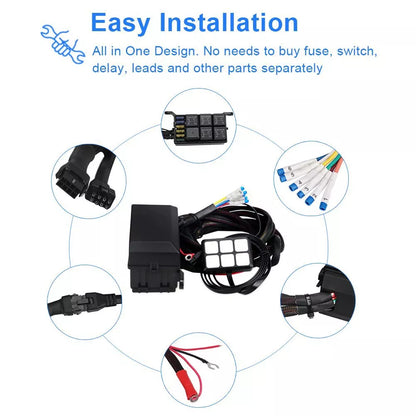 12V/24V Touch Screen Switches Panel 6 Gang LED Switch Panel Slim Touch Control Panel Box for Jeep, F-150, Bronco, Ranger.