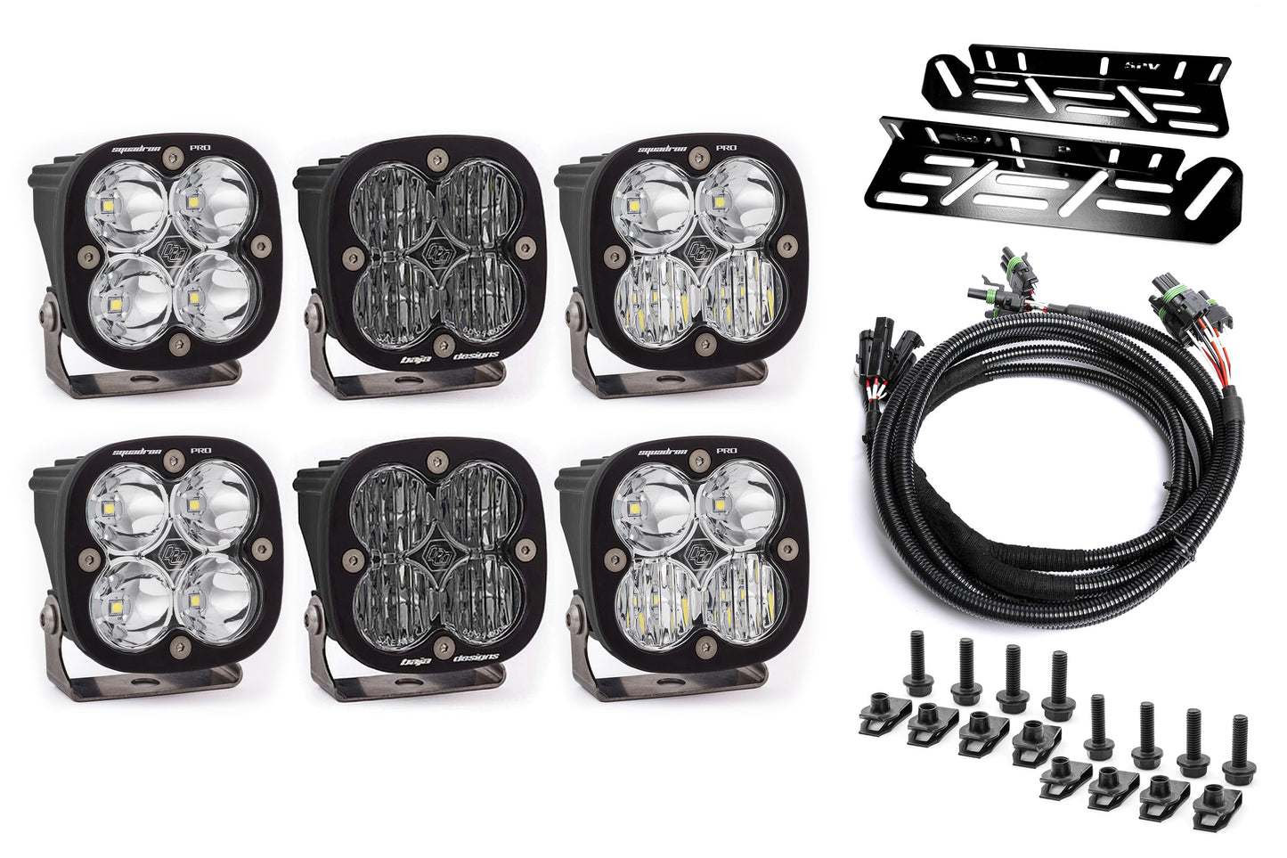 SPV Parts 2021-2025 Ford Raptor Baja Designs Sport & PRO Triple Fog Light Kit (With Brackets)