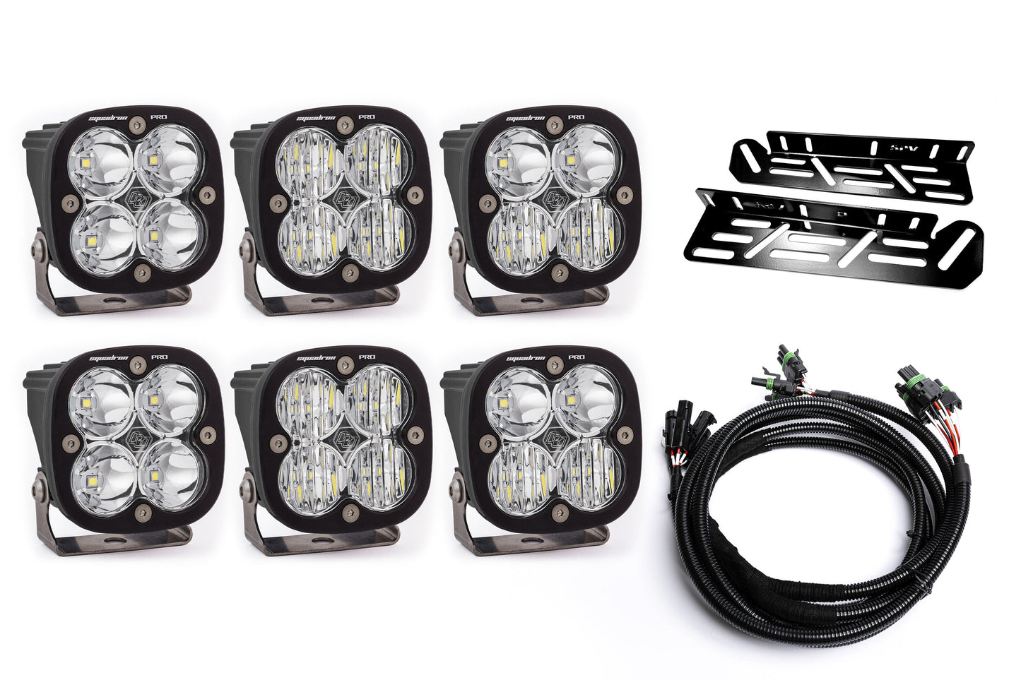 SPV Parts 2021-2025 Ford Raptor Baja Designs Sport & PRO Triple Fog Light Kit (With Brackets)