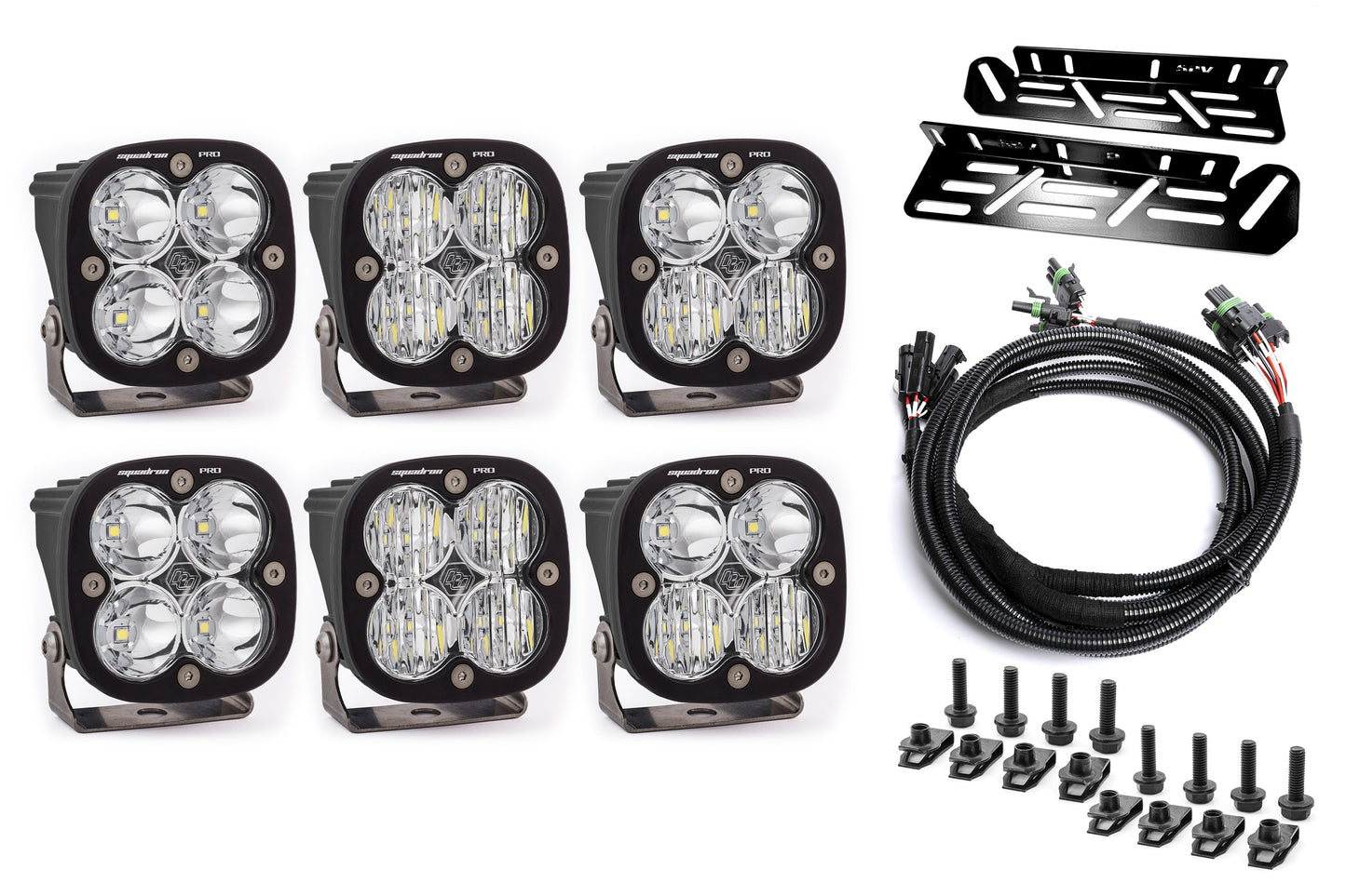 SPV Parts 2021-2025 Ford Raptor Baja Designs Sport & PRO Triple Fog Light Kit (With Brackets)