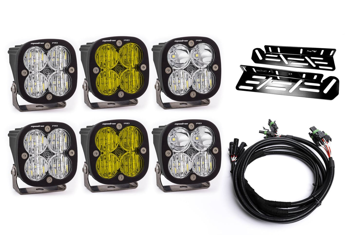 SPV Parts 2021-2025 Ford Raptor Baja Designs Sport & PRO Triple Fog Light Kit (With Brackets)