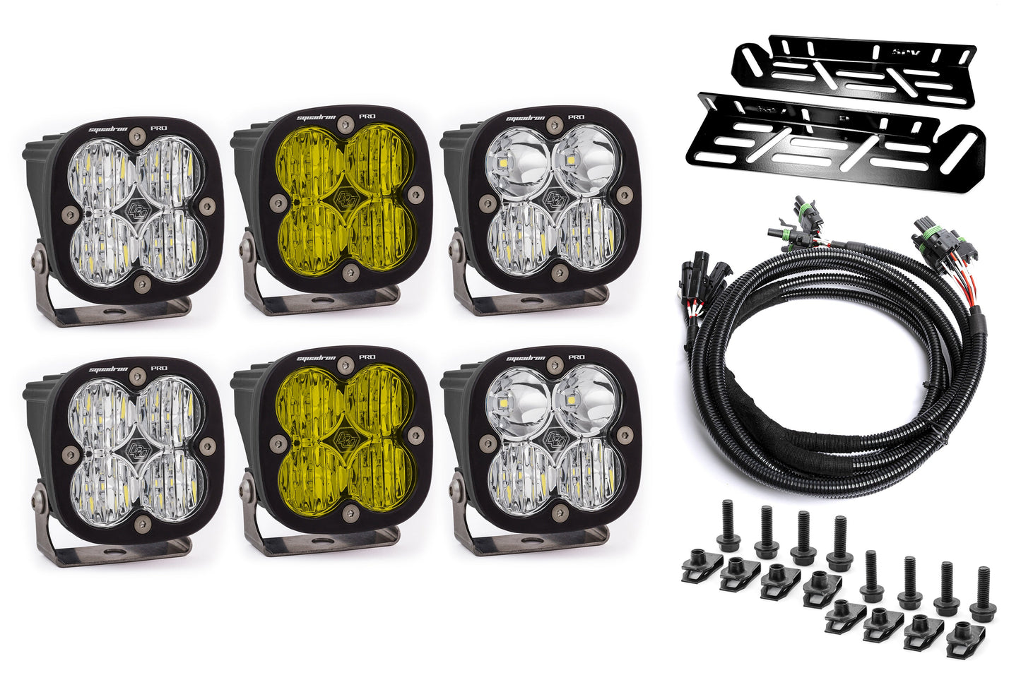 SPV Parts 2021-2025 Ford Raptor Baja Designs Sport & PRO Triple Fog Light Kit (With Brackets)