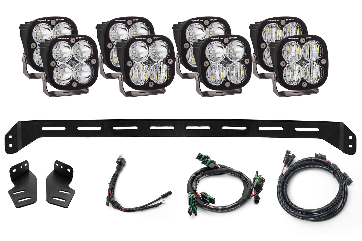SPV Parts 2021+ Gen 3 Ford Raptor Bumper Bracket Kit with Cross Mount & Harness Bundle Kits
