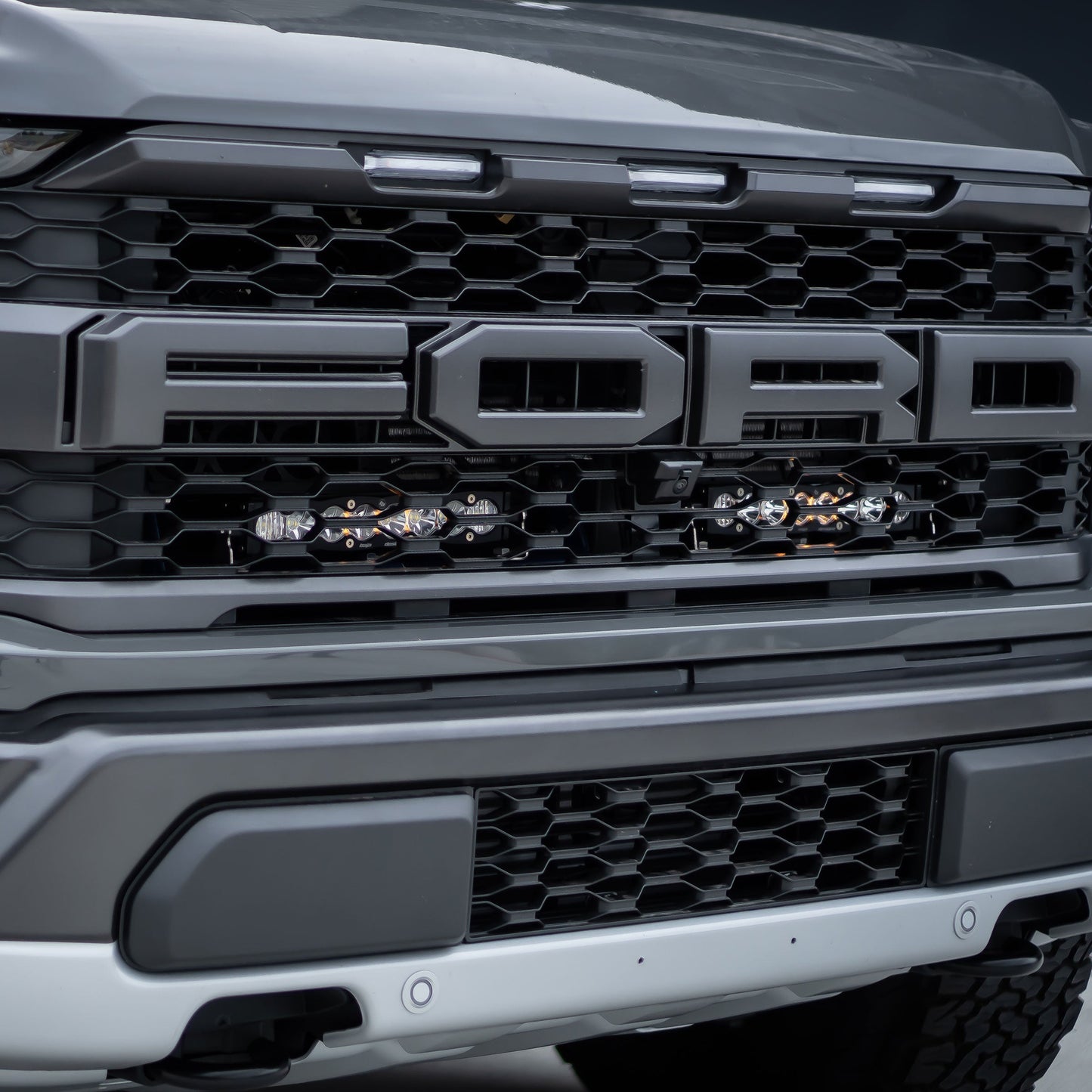 Baja Designs S8 10 Inch Dual Behind Grille Light Bar Kit fit 21-On Ford Raptor